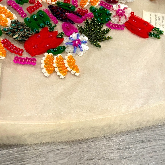 NWT Nicole Miller Leather beaded crop top - Picture 5 of 13